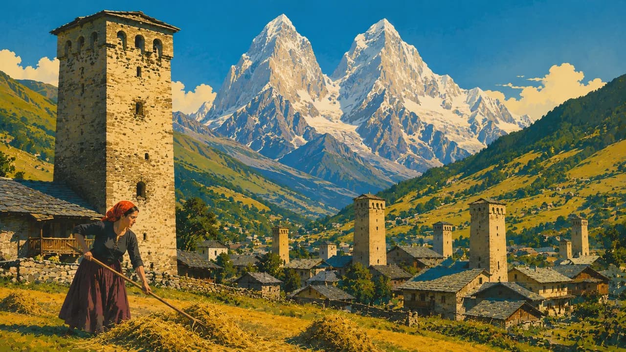 Mestia, Georgien