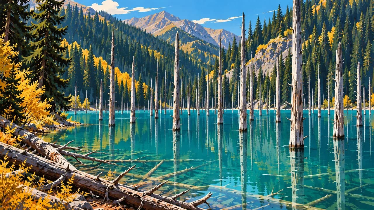 Kaindy Lake, Kazakhstan