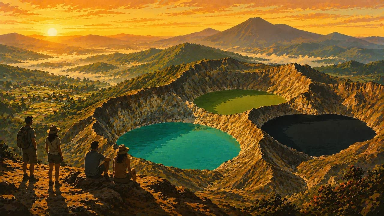 Gunung Kelimutu, Indonesien